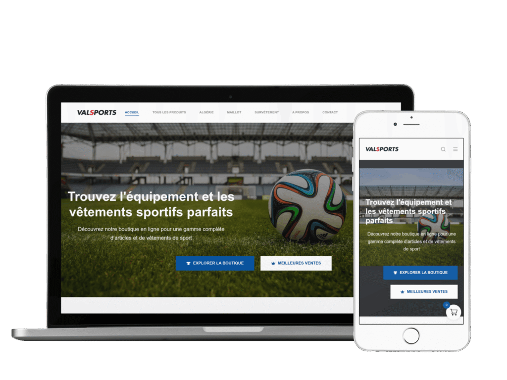 création site web e-commerce valsports